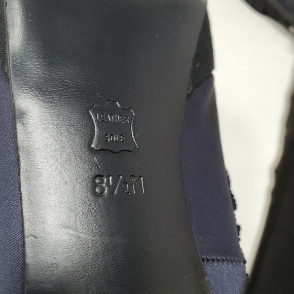 Tory Burch Peep Toe Heels Sz 8.5 M Ruffles Studs - Picture 11 of 11